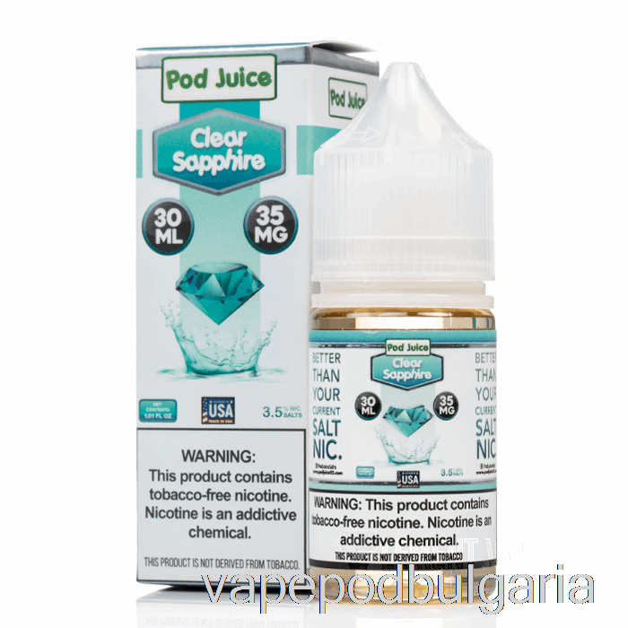 Vape 10000 Дръпки Clear Sapphire - Pod Juice - 30ml 35mg